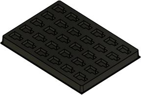 MC-76407 : Conductive Tray Insert for 16 Lead LCC