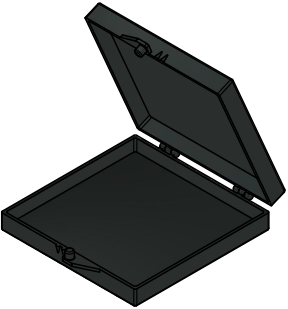 MC-1410C : Hinged Conductive Box 0.5" x 2.5" x 2.5"
