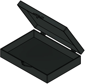 MC-846C : Hinged Conductive Box 0.75" x 2.56" x 3.5"