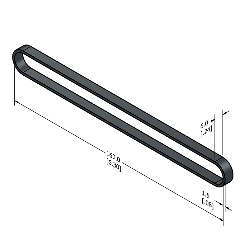 MC-CRB1 Conductive ESD Rubber Band 160mm x 6mm (6.25" x .25")