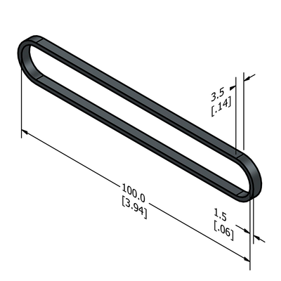 MC-CRB4 Conductive ESD Rubber Band 100mm x 3.5mm (4" x .125")