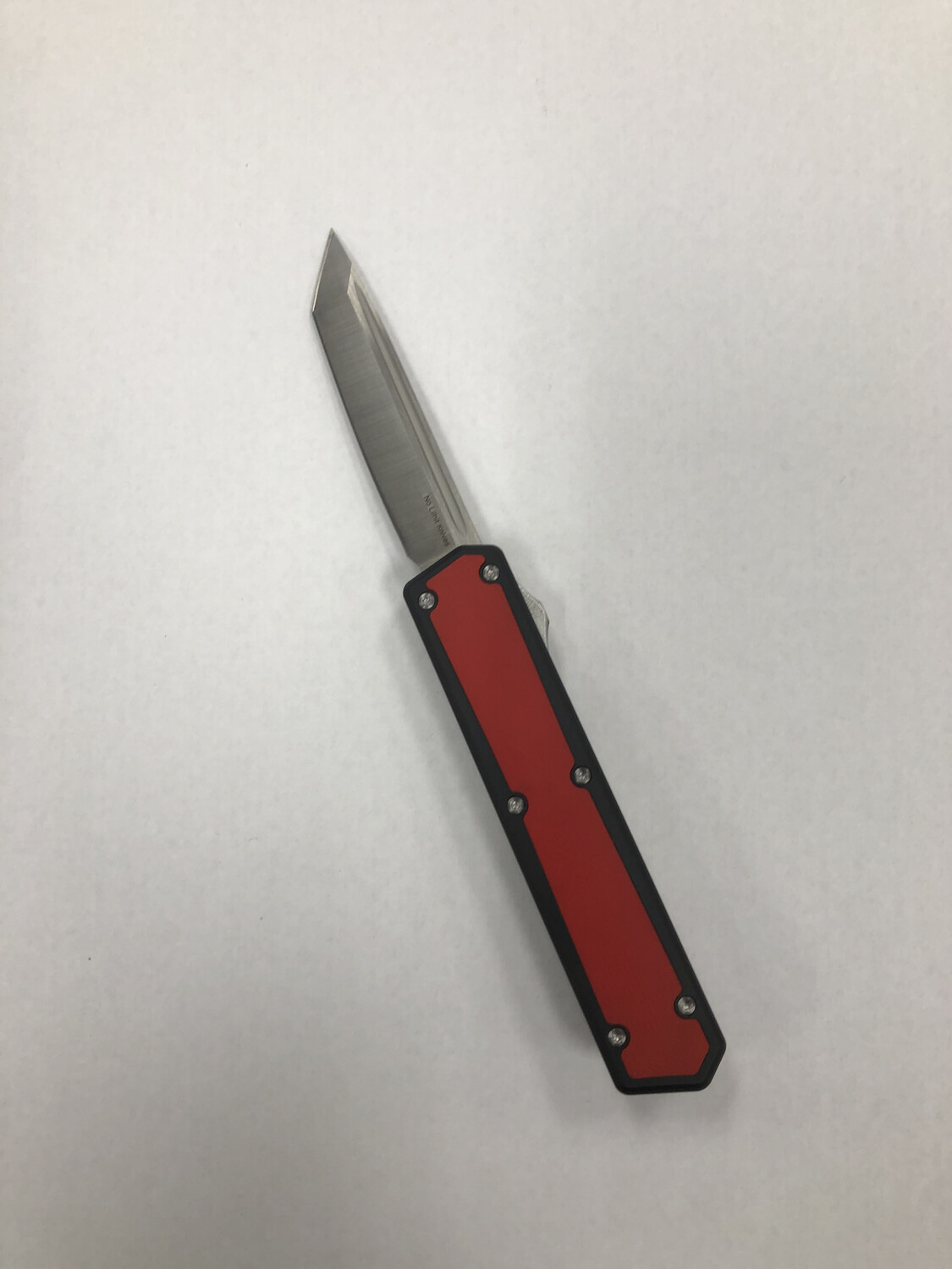No Limit Knives, 001, OTF RED Aluminum Handle, D2 Blade Steel