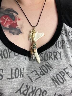 Grey Fox Jaw Necklace with Coyote Claw Grey Fox Jaw Necklace with Coyote Claw