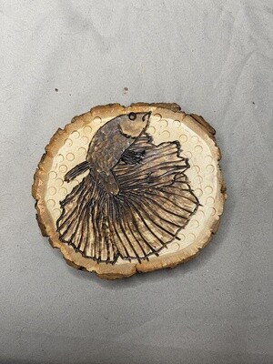 5 Inch Wood Burned Betta Fish - Created April 2021
