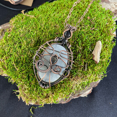 Moonstone Copper Wire Wrapped Pendant Moonstone Copper Wire Wrapped Pendant