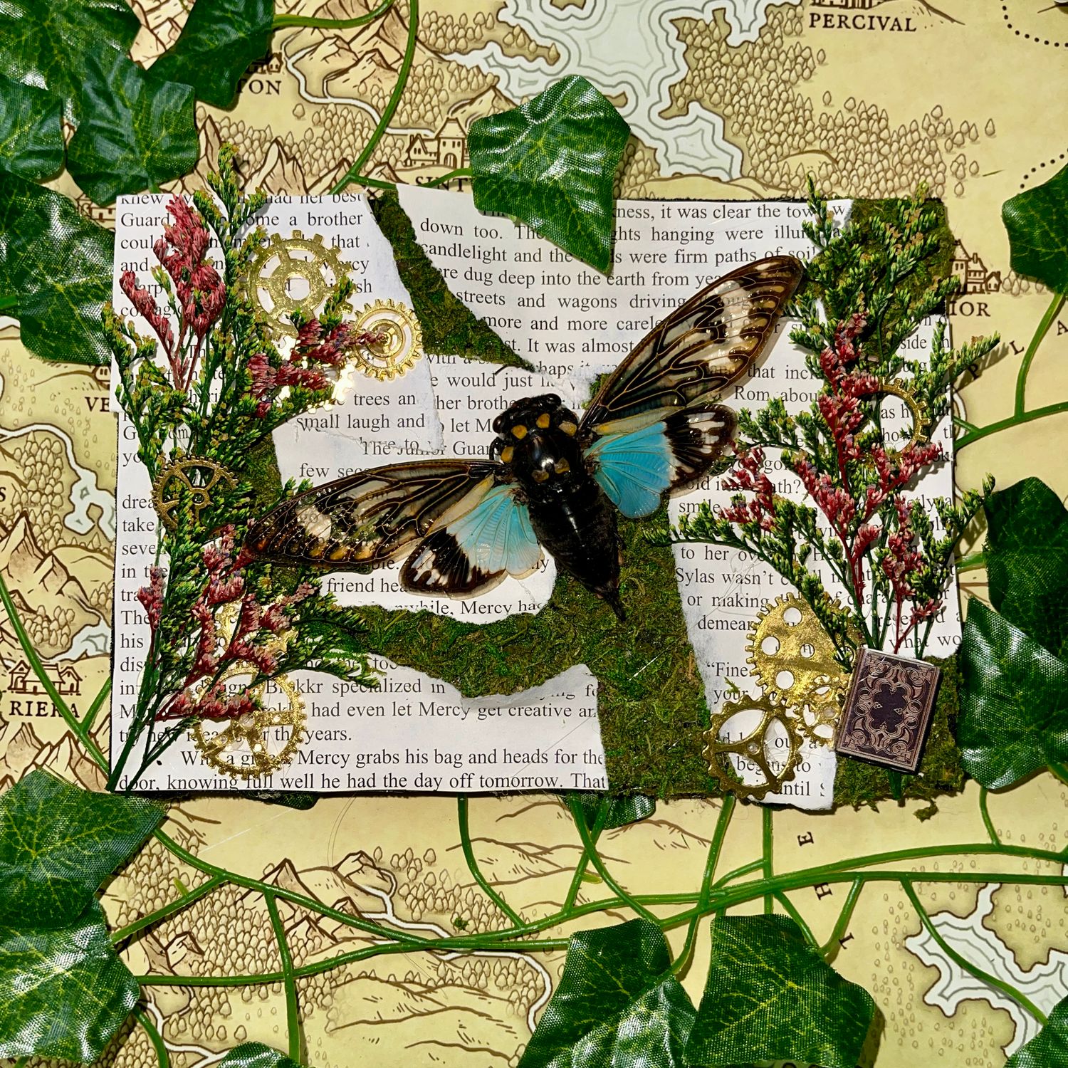 Blue Cicada 5 x 7 Inches