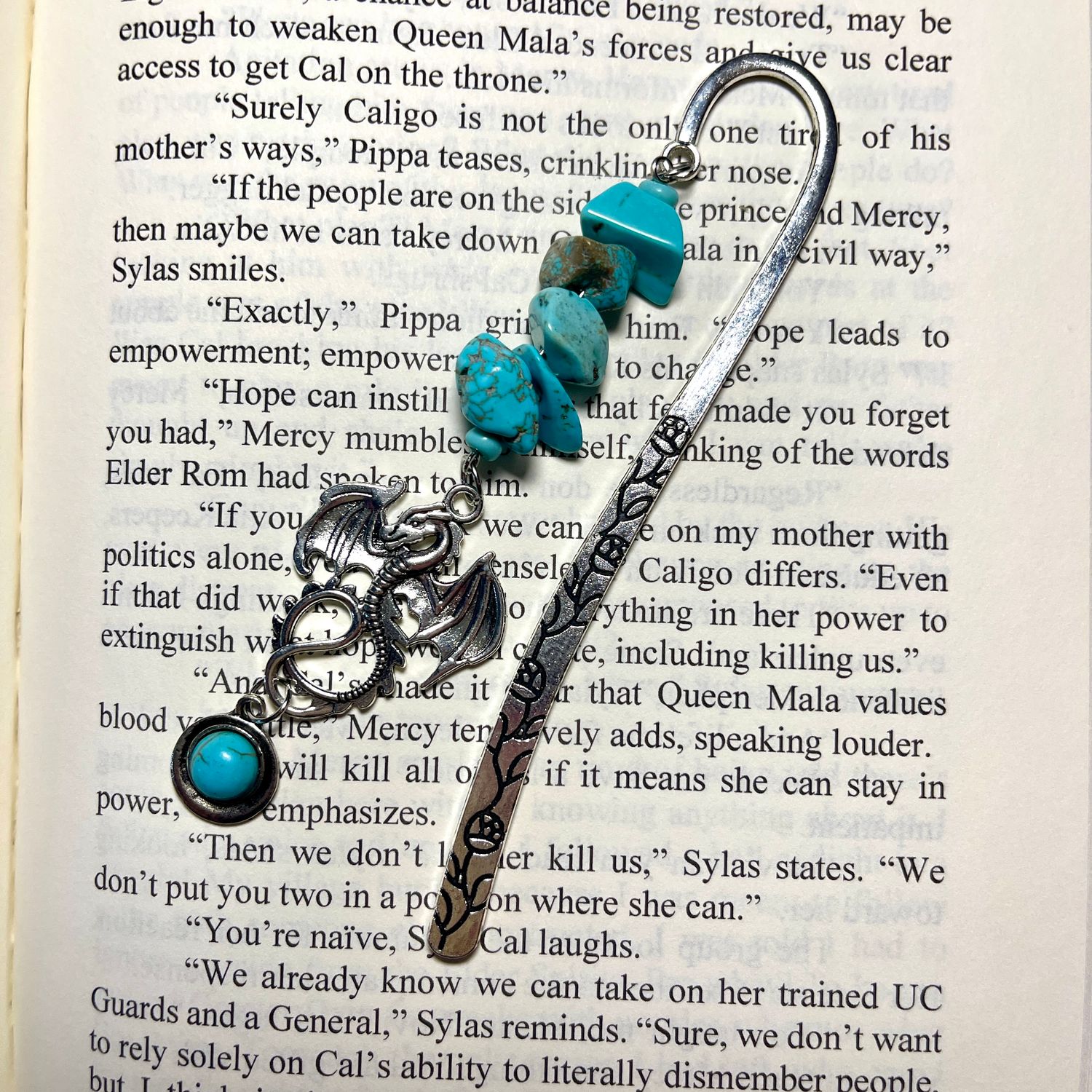 Topaz Silver Dragon Book Hook