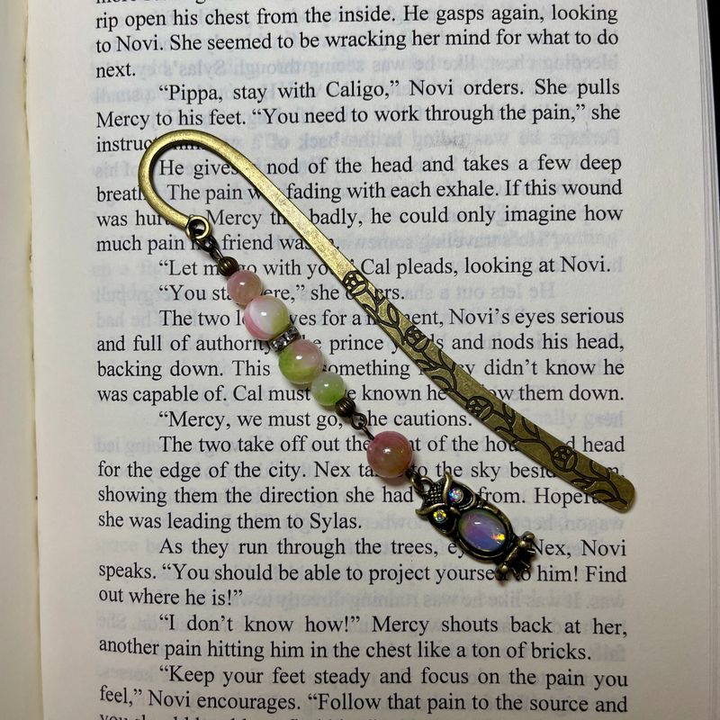 Moon Stone Owl Book Hook