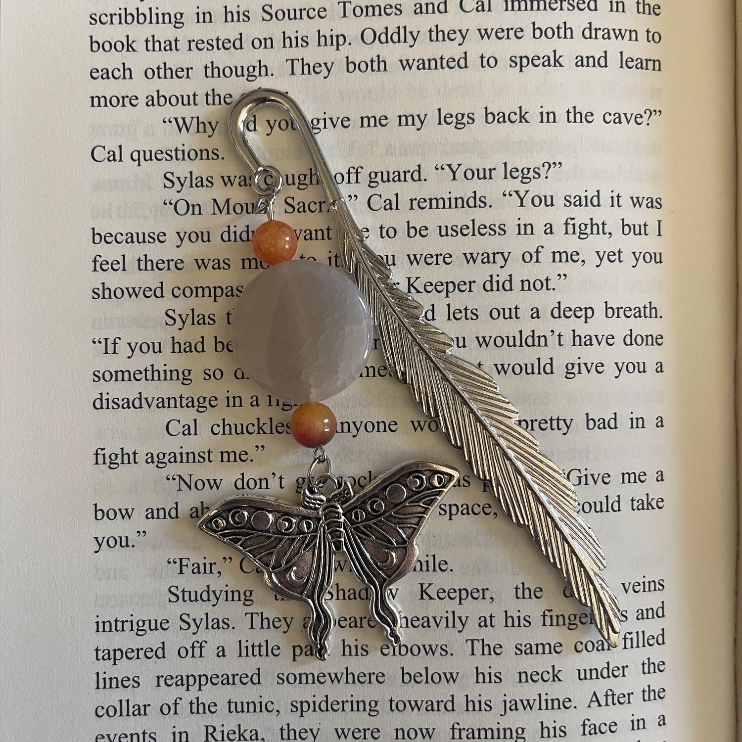 Silver Moon Moth Book Hook