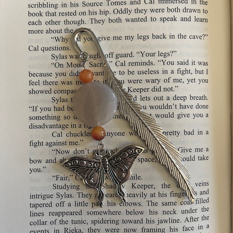Silver Moon Moth Book Hook