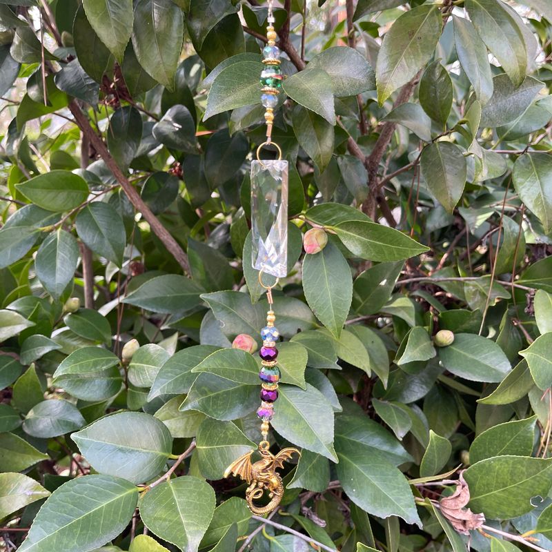 Iridescent Purple &amp; Green Dragon Suncatcher
