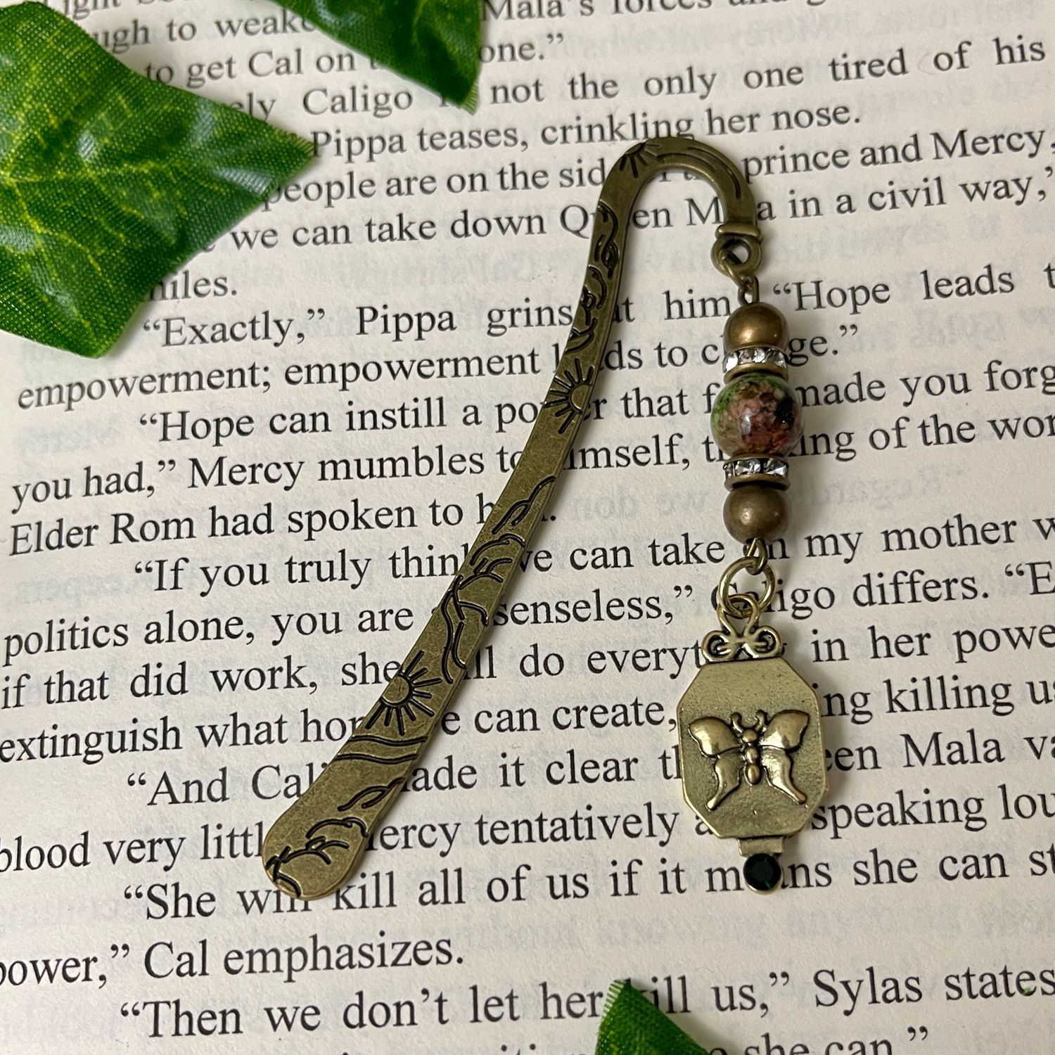 Butterfly Varigated Jasper MINI Book Hook