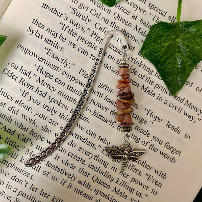 Varigated Jasper Dragonfly MINI Book Hook