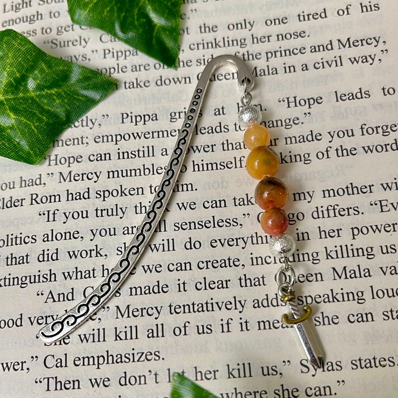 Orage &amp; Red Agate Dagger MINI Book Hook