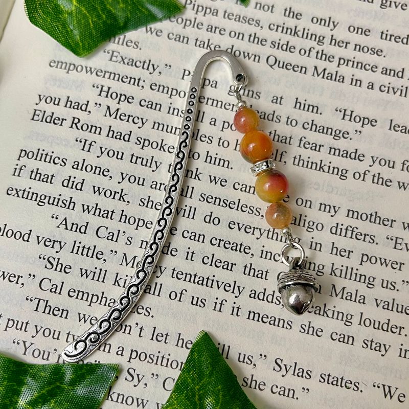 Orage &amp; Red Agate Acron MINI Book Hook