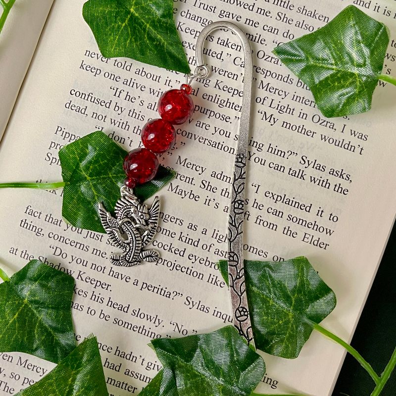 Red Glass Bead Dragon Book Hook