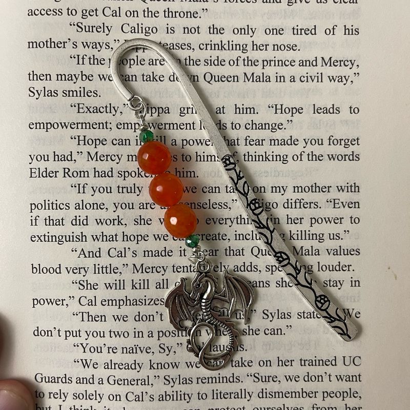 Orange And Silver Dragon Book Hook