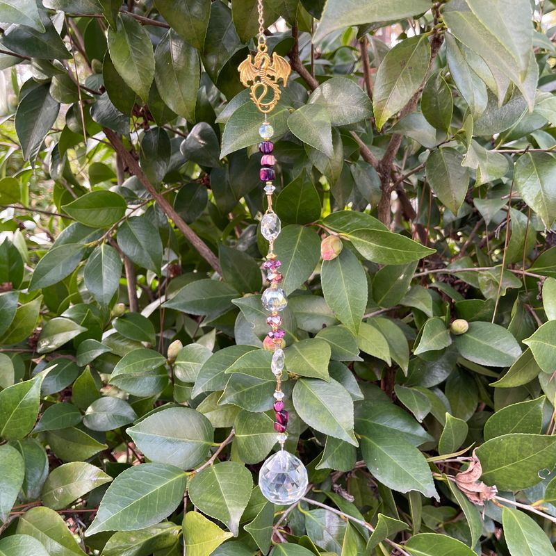 Gold &amp; Purple Dragon Suncatcher
