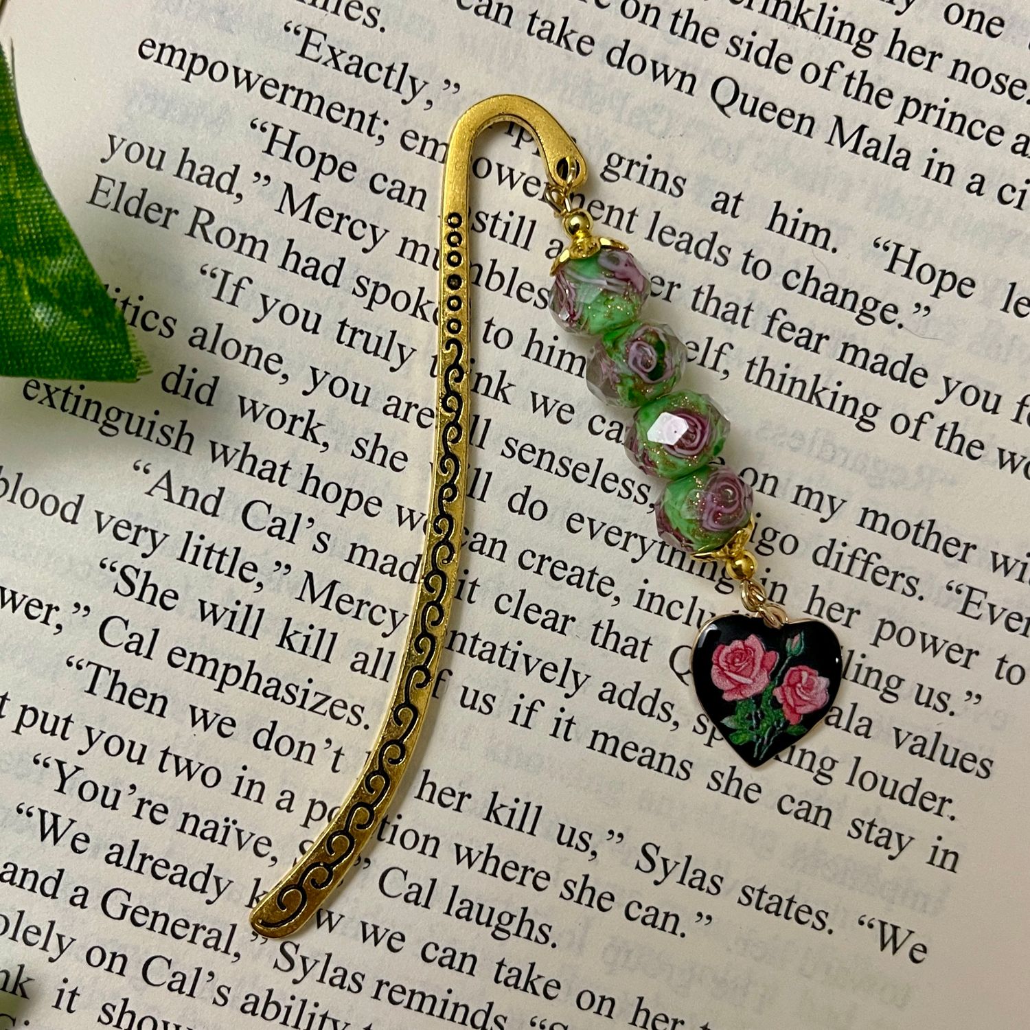 Floral Rose Heart MINI Book Hook
