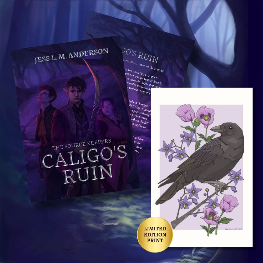 Signed Paperback of Caligo's Ruin w/ Limited Edition Nex Print by Max Elton Art