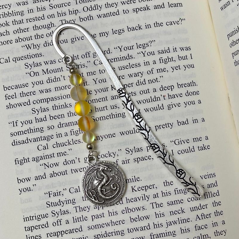 Iridescent Yellow Dragon Coin Book Hook