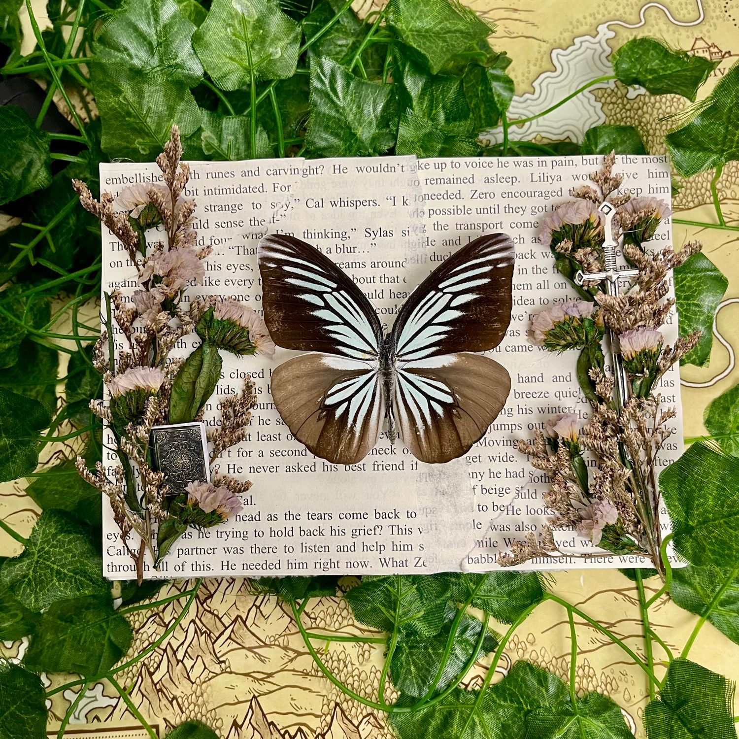 Blue Wanderer Butterfly in 5 x 7 Inch Silver Frame