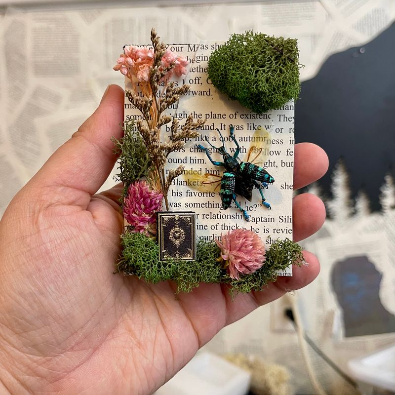 Teal Weevil in 3 X 4 Inch Black Frame