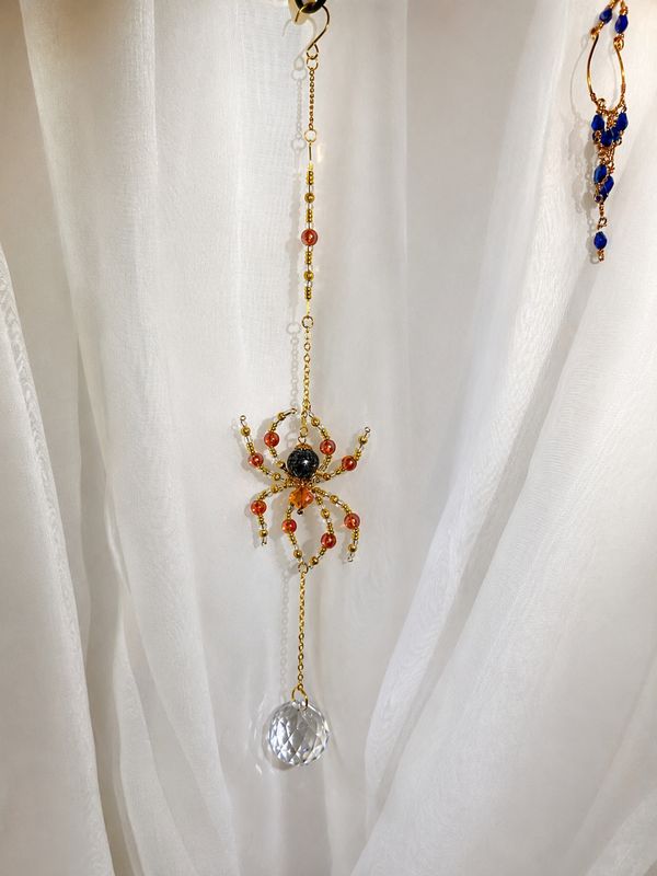 Handmade Crystal Spider Suncatcher