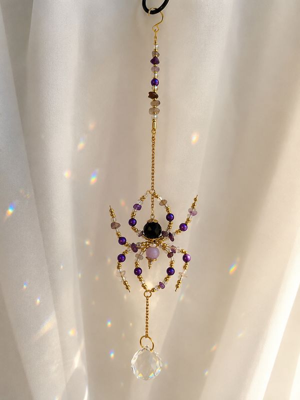 Handmade Crystal Spider Suncatcher