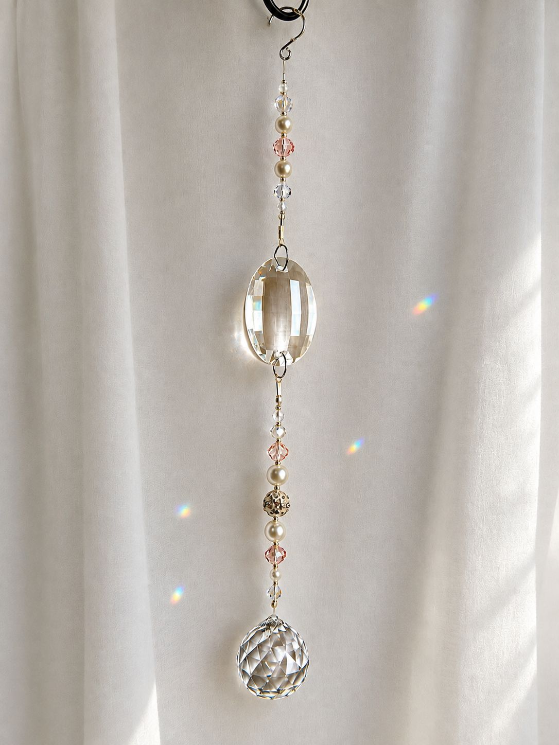 Elegant Blush &amp; Crystal Sun Catcher