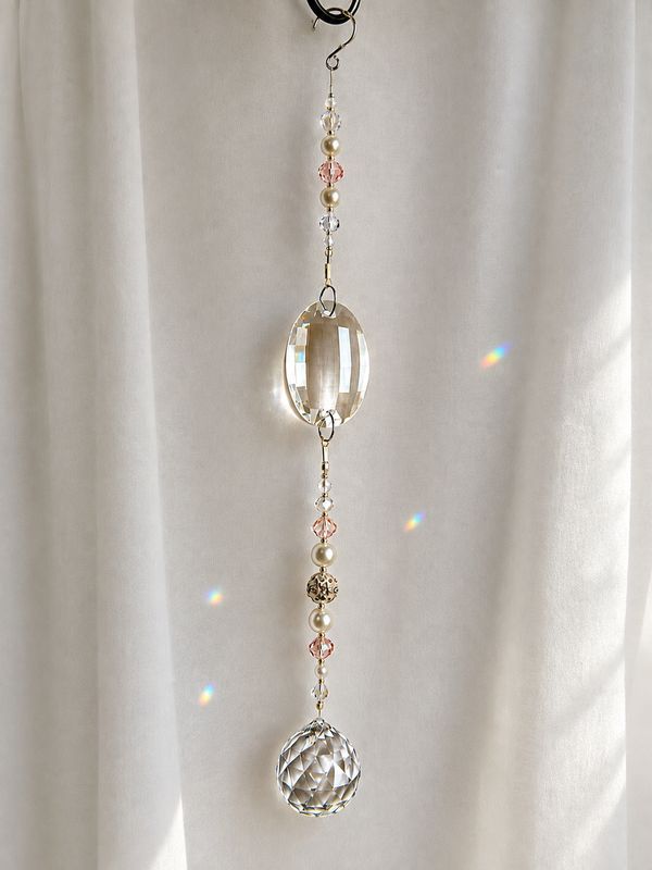Elegant Blush &amp; Crystal Sun Catcher
