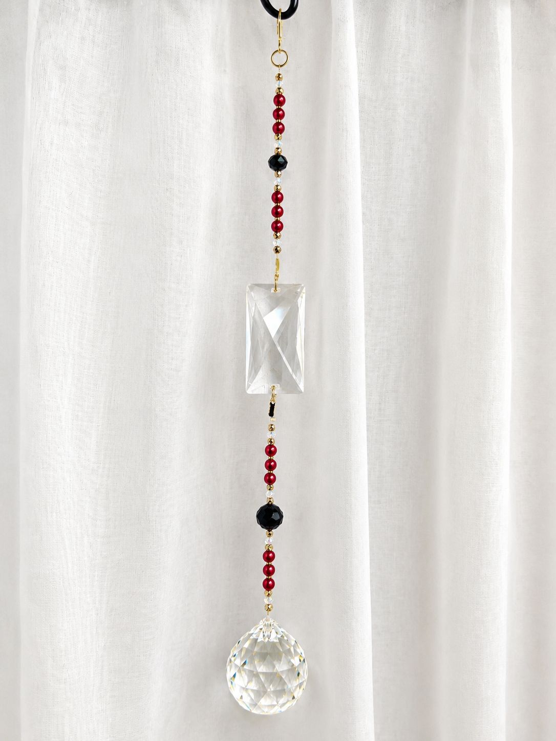 Ruby &amp; Midnight Crystal Sun Catcher