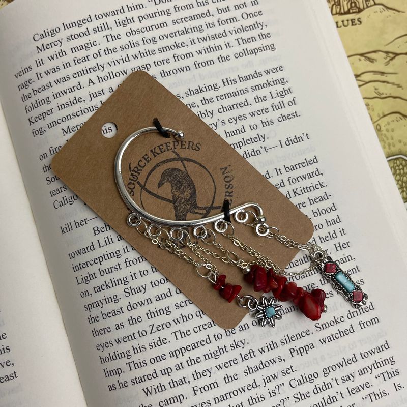 Single Red, Turquoise, &amp; Silver Ear Cuff