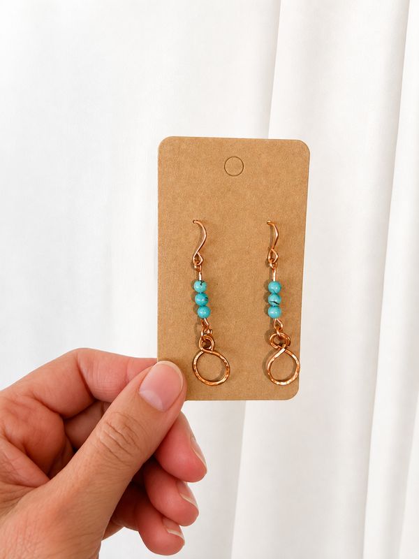 Handmade Copper &amp; Turquoise Earrings