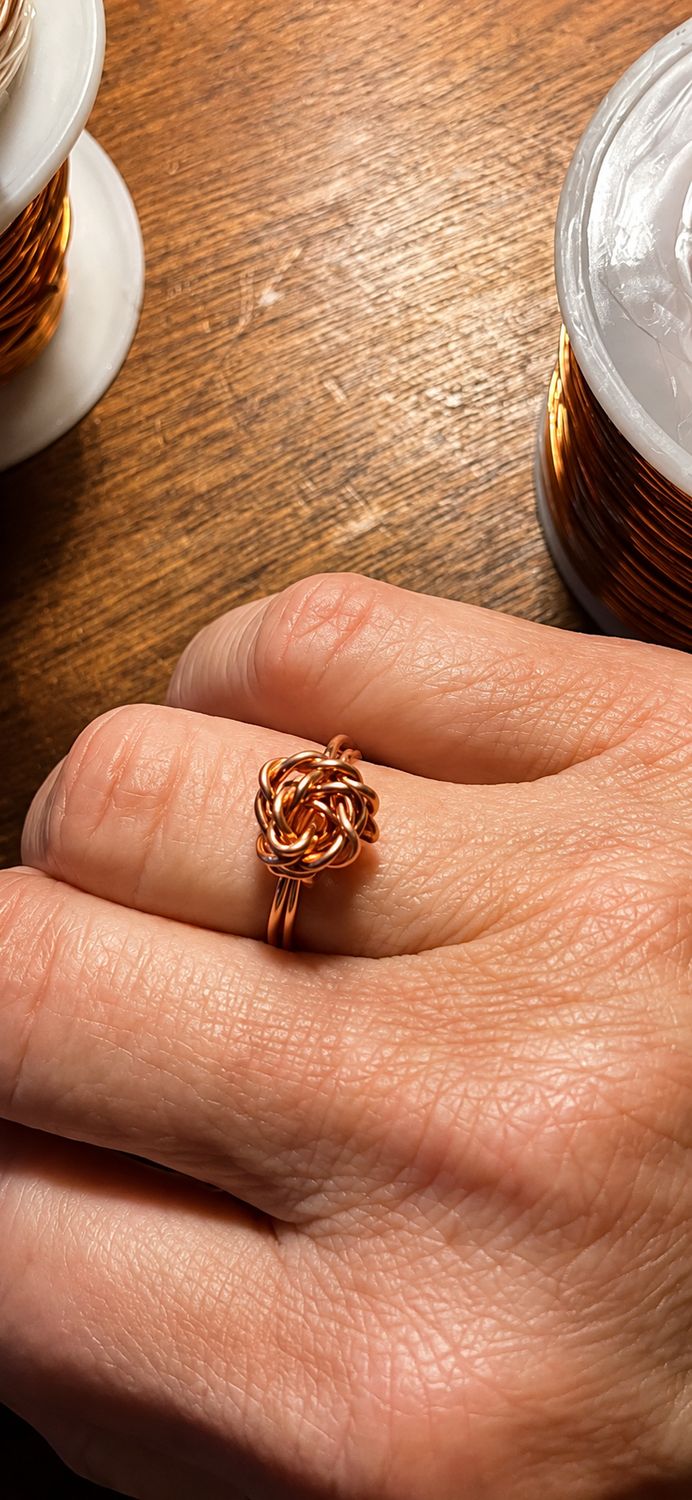 Handmade Copper Rose Bud Ring