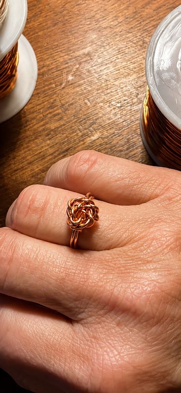 Handmade Copper Rose Bud Ring