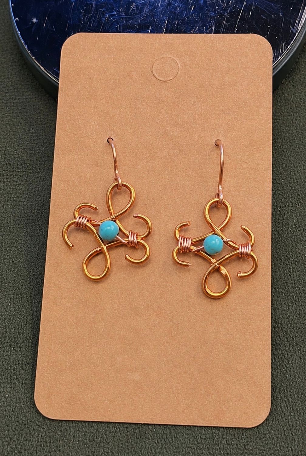 Handmade Copper &amp; Turquoise Bohemian Earrings