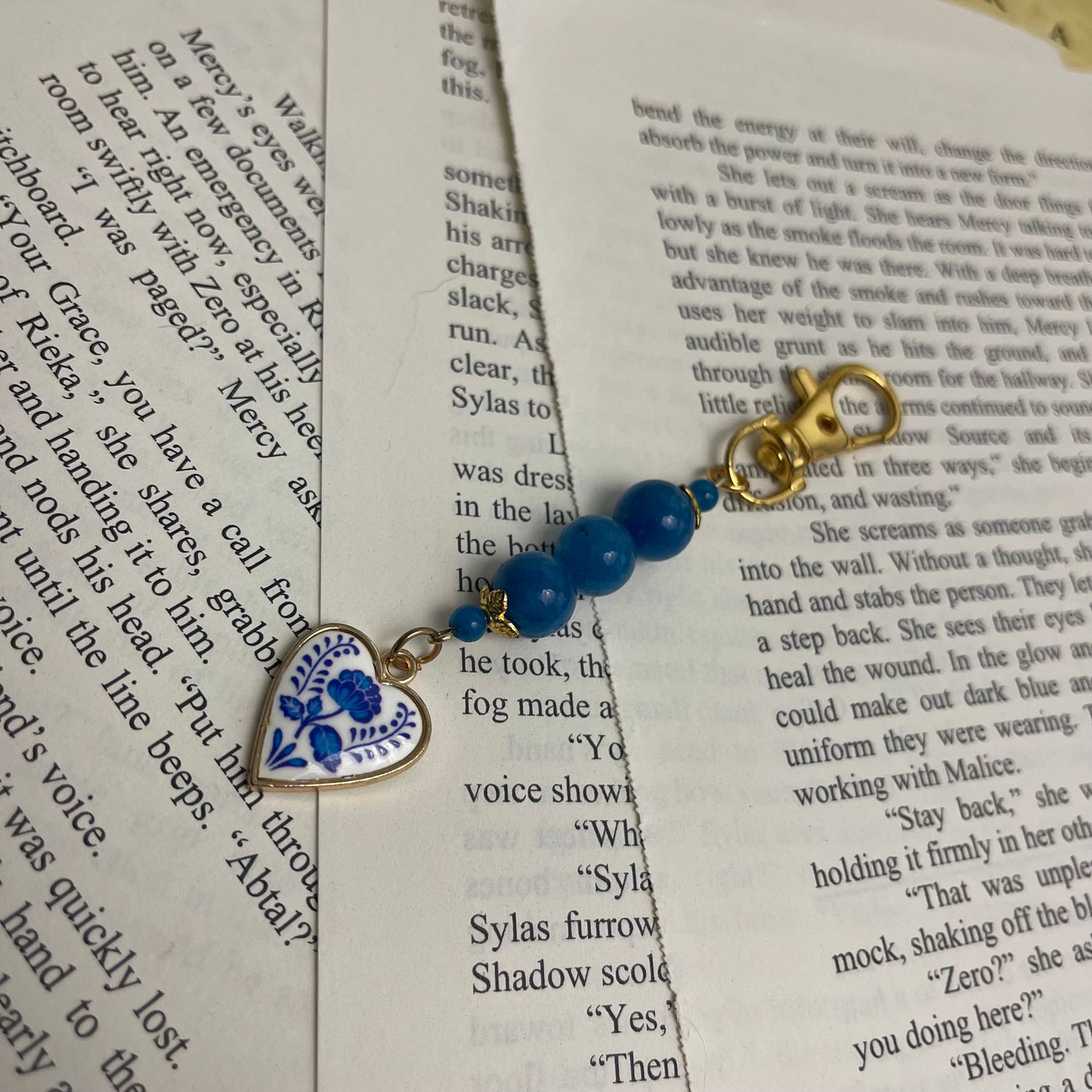 Blue Rose China Gold Charm