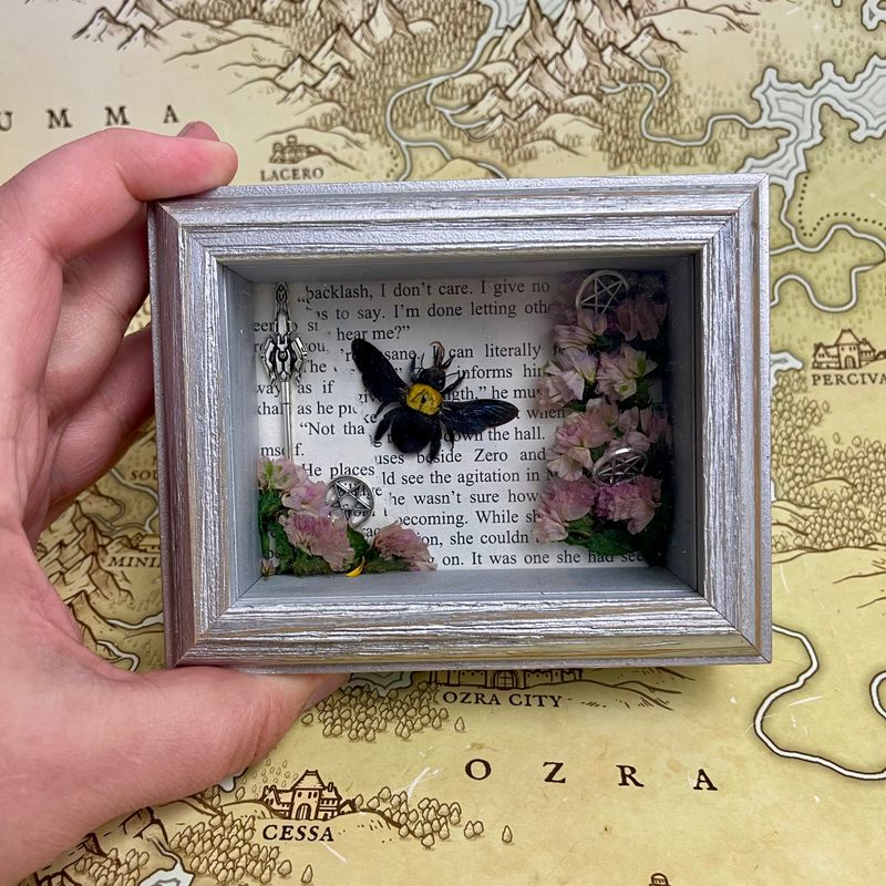 Yellow Carpenter Bee in 3 X 4 Inch Silver Frame