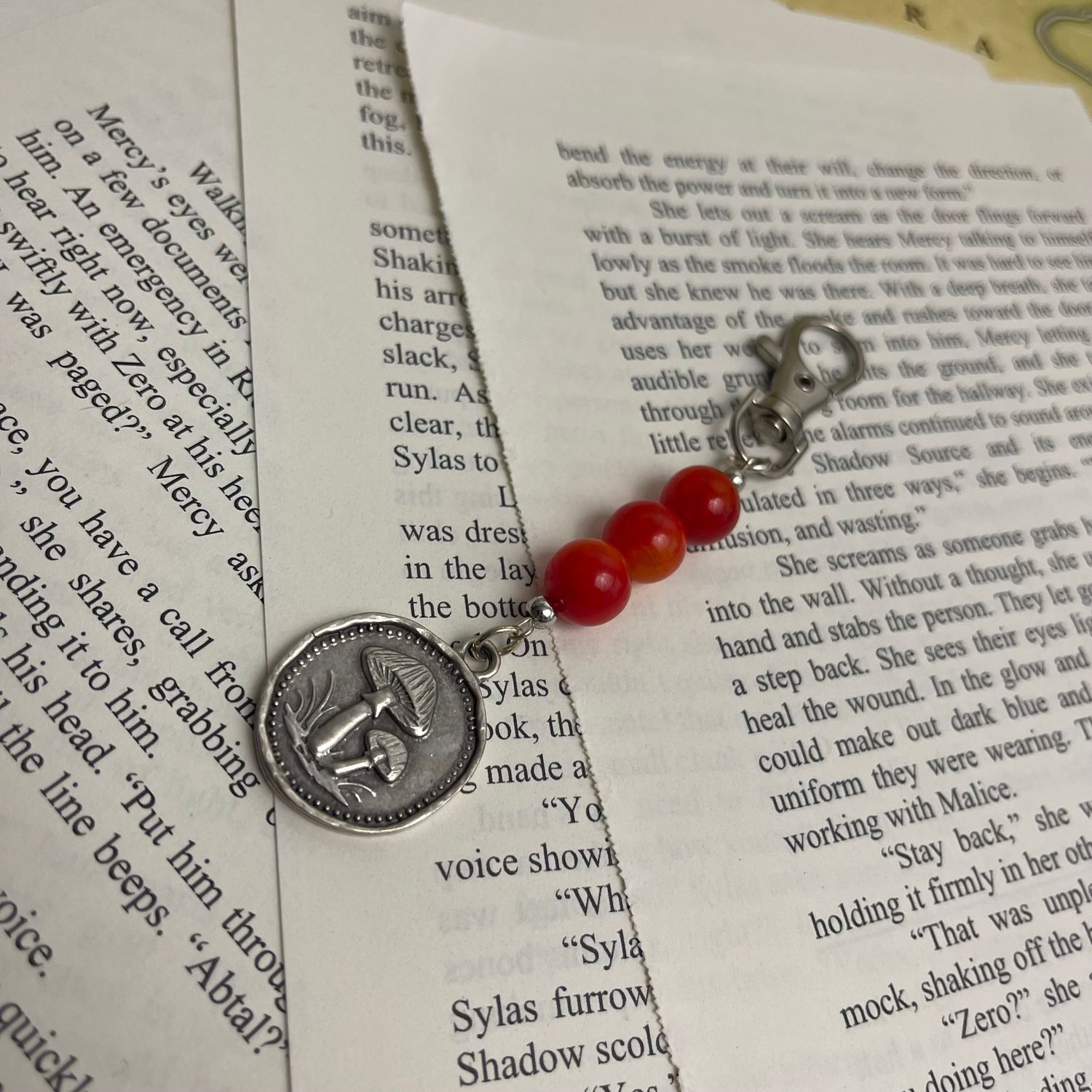 Silver Mushroom Coin Charm
