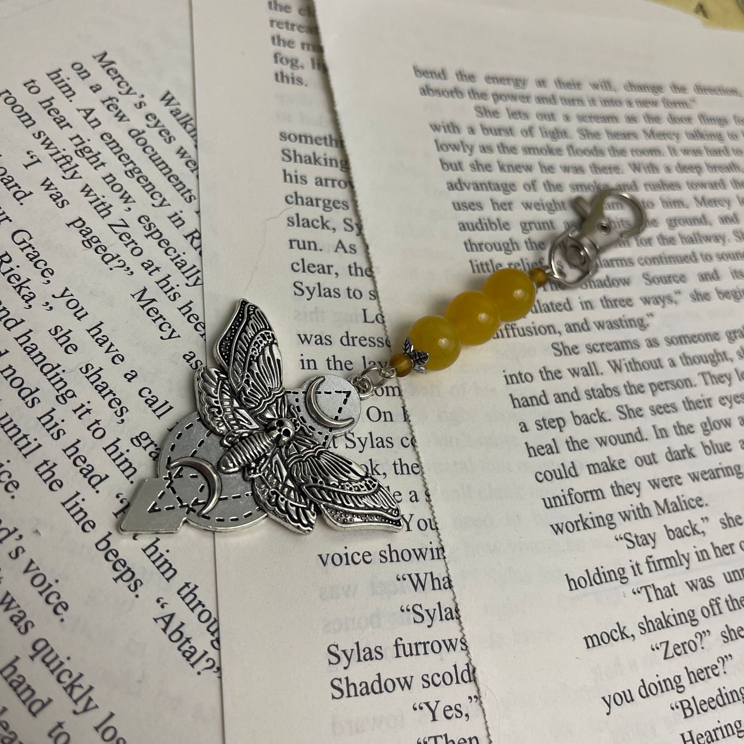 Silver Death Head Hawk Moth Charm