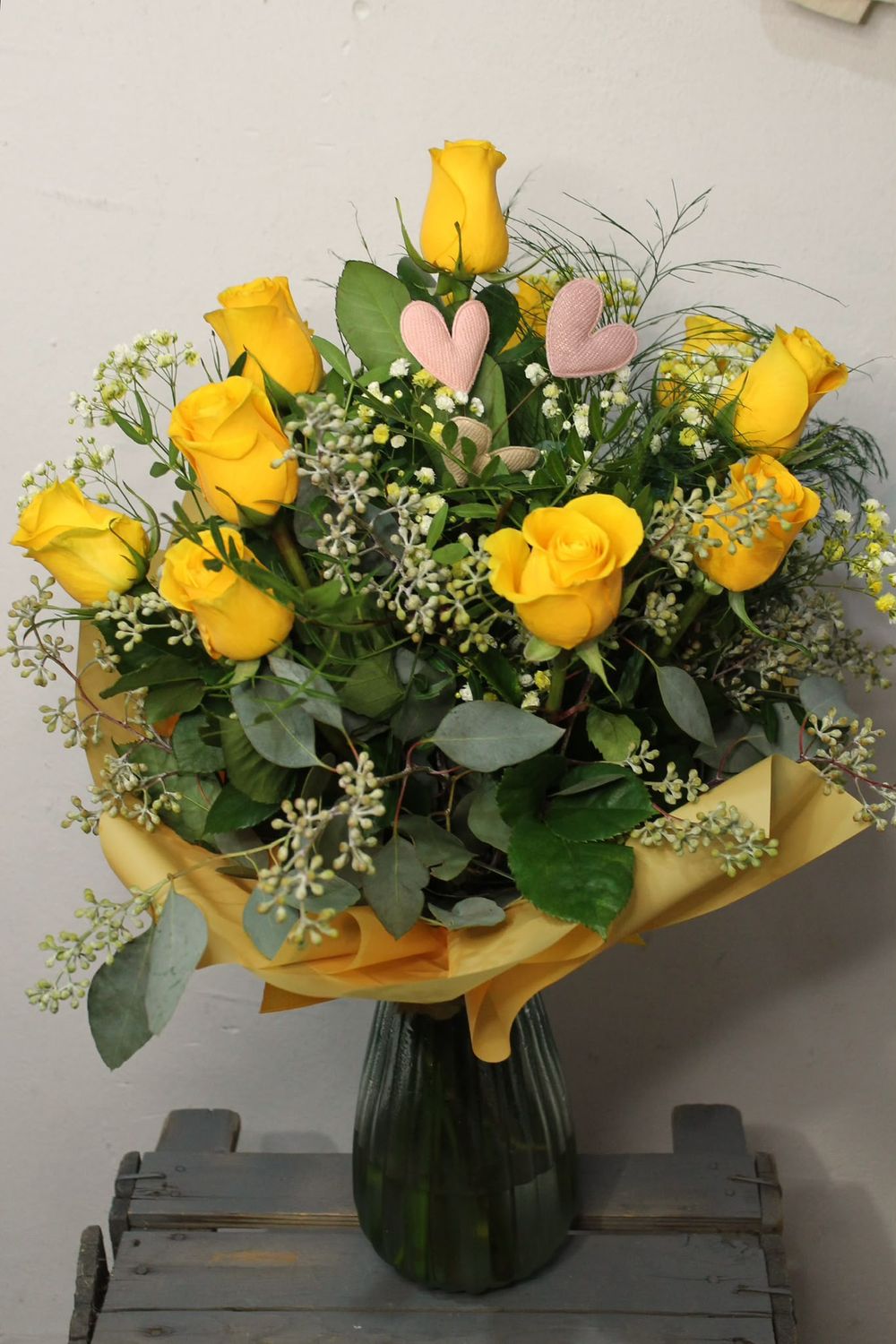 12 Rosas amarillas