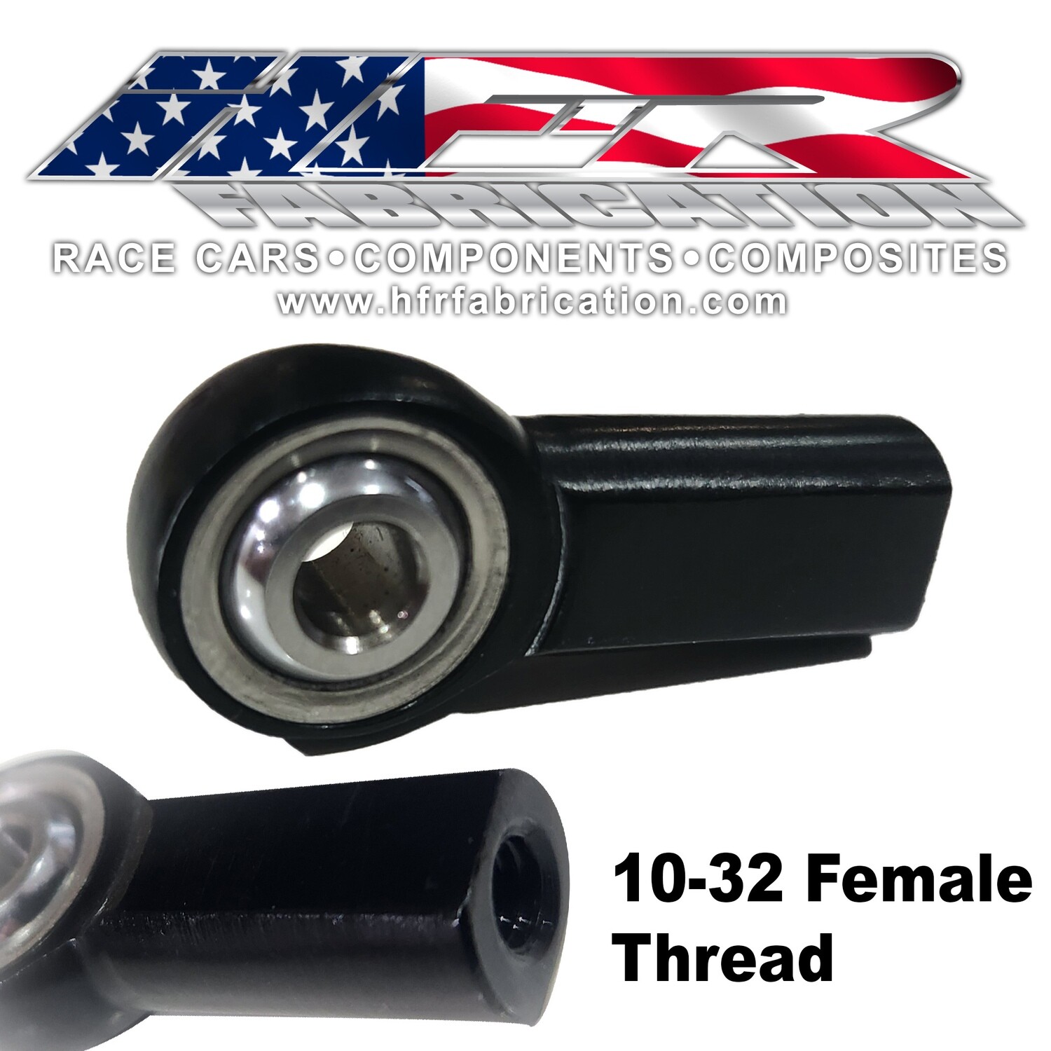 HFR 3/16" 10-32 Female Billet Aluminum Rod End ( RH Thread)