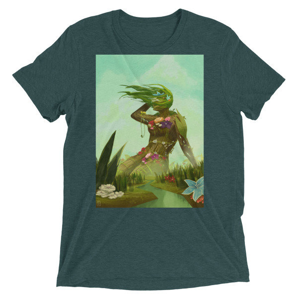 Earth Tee, Color: Emerald Triblend, Size: XS