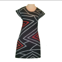 Zebra Black/Red/Grey Cap Sleeve