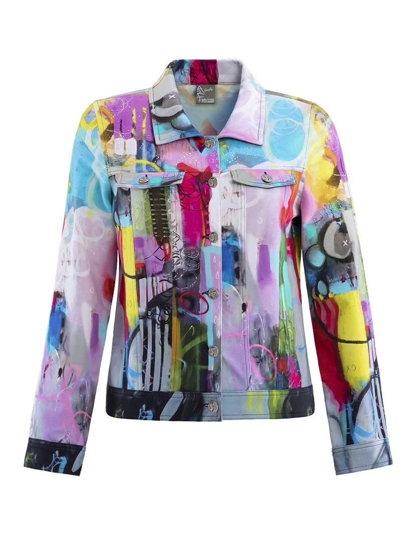 Simply Art Dolcezza: Fuschia Pink Abstract Bubbles Cheek To Cheek Art Jacket SOLD OUT