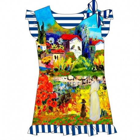 Rosalita McGee: Monet Garden Ruffled Bow Top (1 Left!)