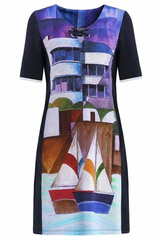 Simply Art Dolcezza: Sandycove Harbor Abstract Art Flared Dress/Tunic SOLD OUT