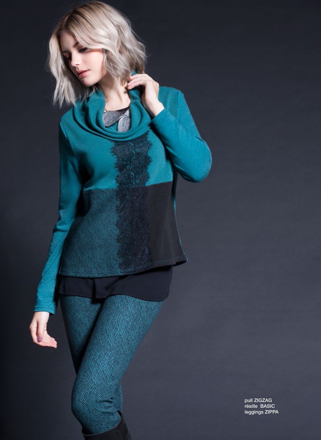 Maloka: Jacquard &amp; Lace Zig Zag Sultry Sweater SOLD OUT