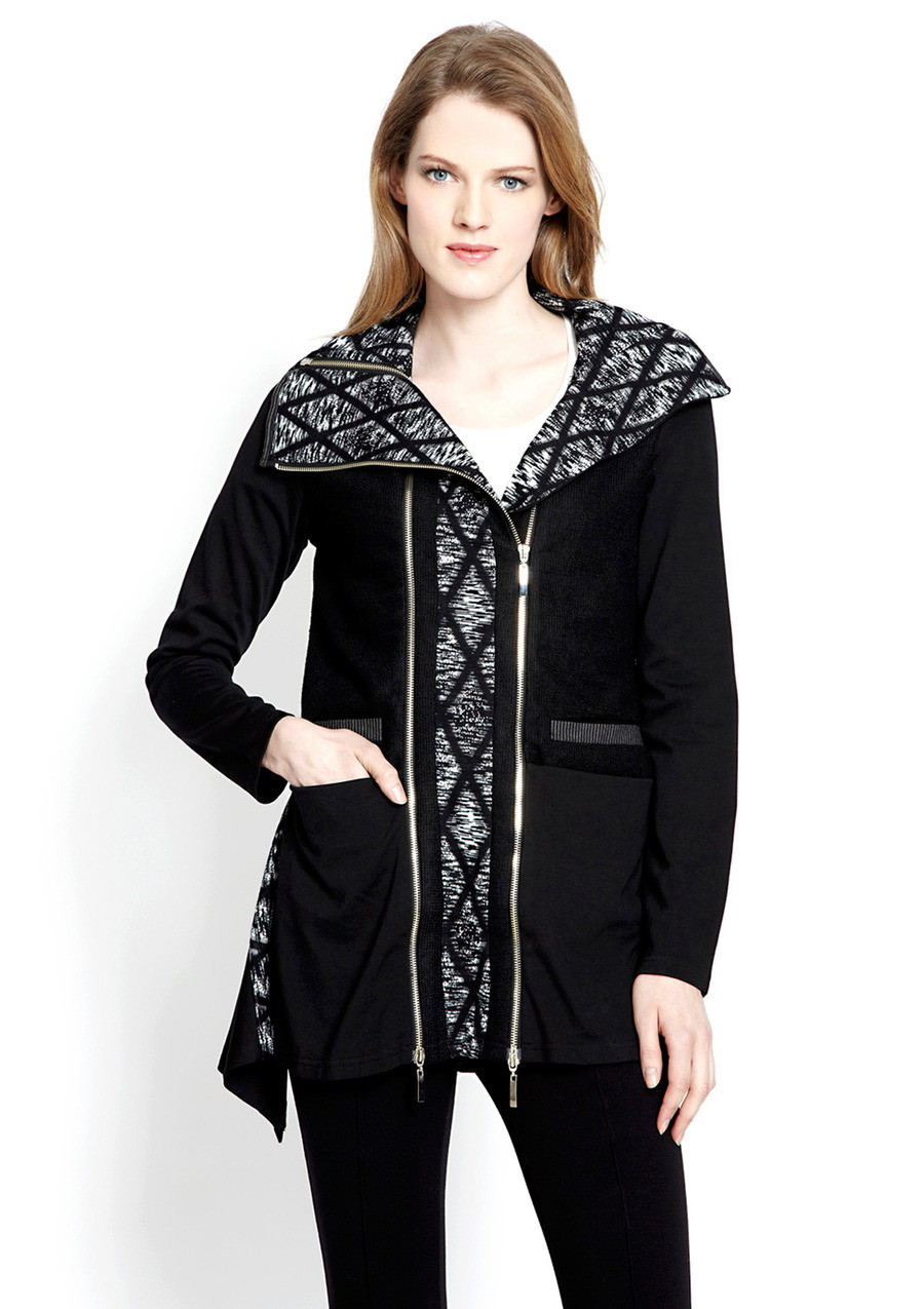 Dzhavael Couture: Dark Chocolate Double Zipper Jacket